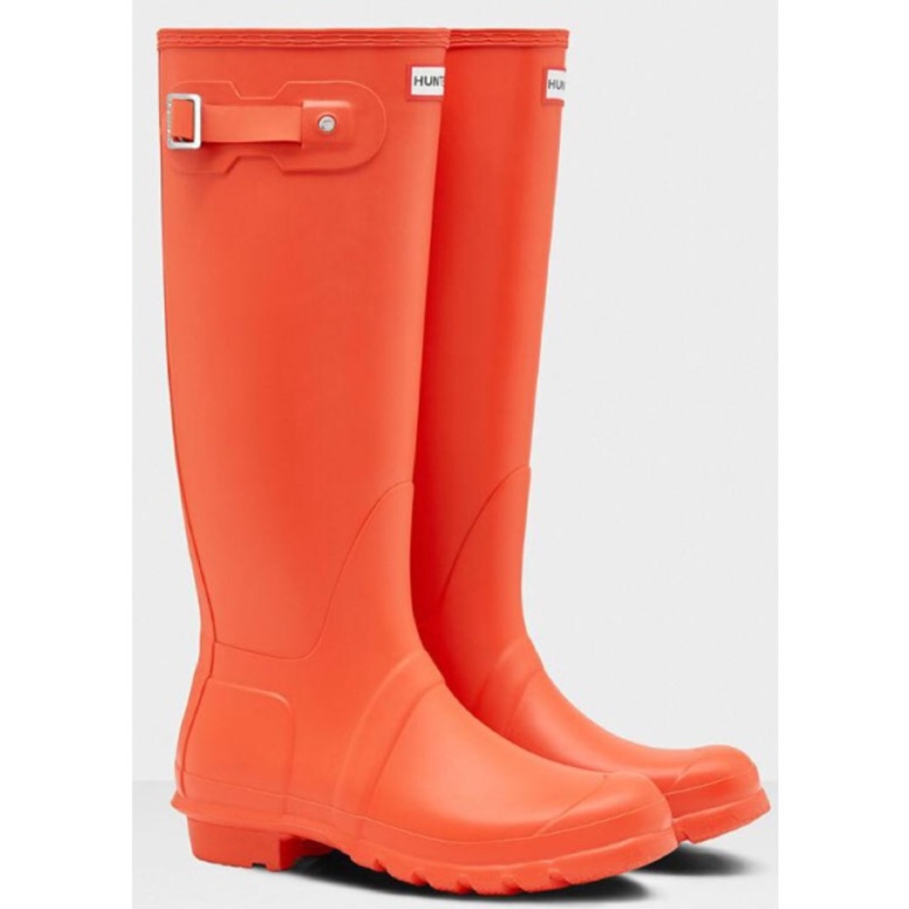 Hunter Original Tall Matte Orange Rain Boot Size 6